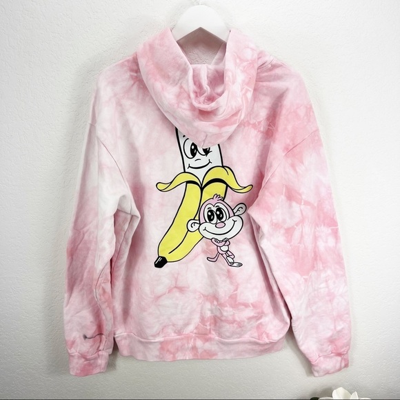 Bananas Monkey 2 Dye 4 Graphic Print Tie Dye Hoodie Unisex Large - Picture 9 of 10